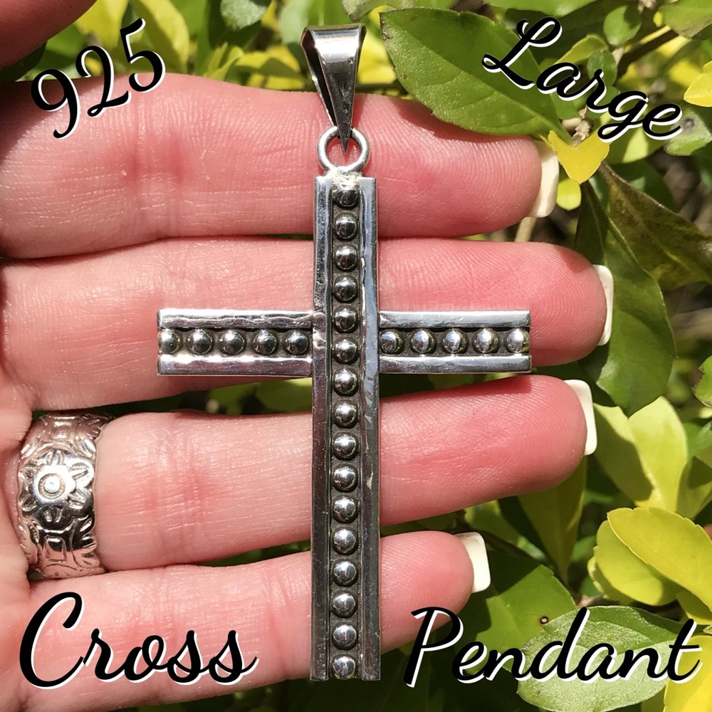 🔥SOLD🔥 925 Ornate Dots Mexico Cross Pendant